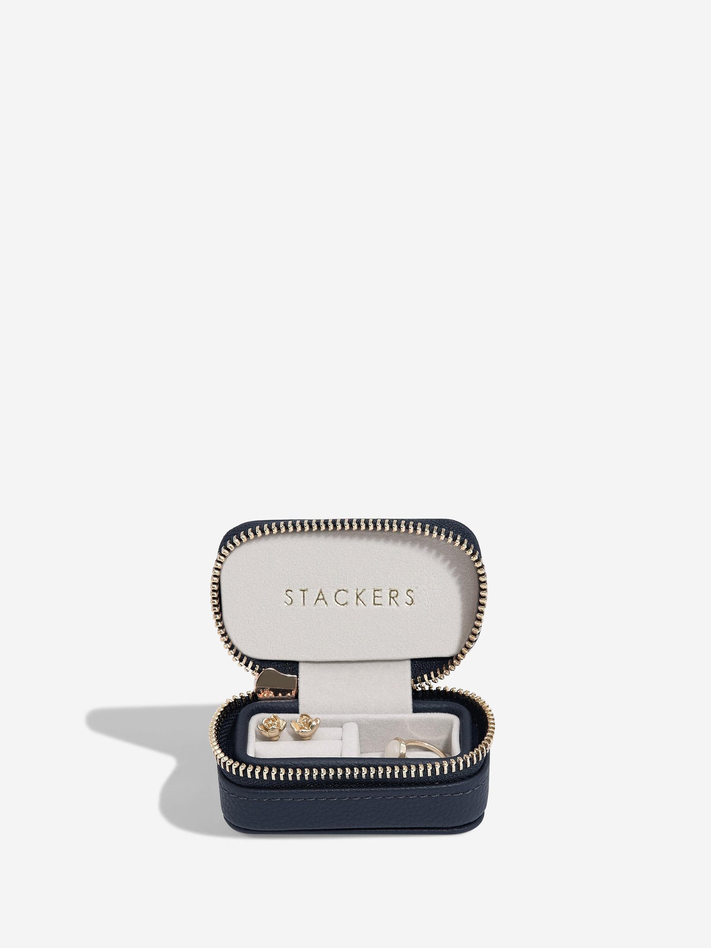 Stackers Navy Blue Petite Zipped Travel Jewellery Box 76144