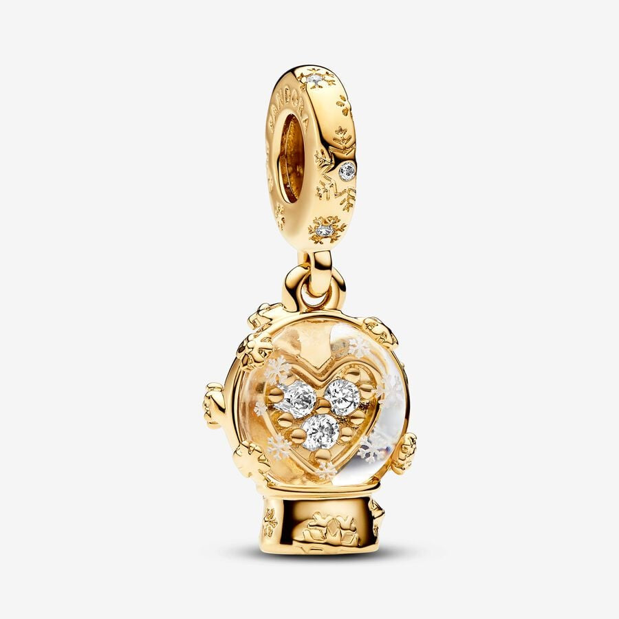 PANDORA Heart Snowflake Snow Globe Dangle Charm 762825C01