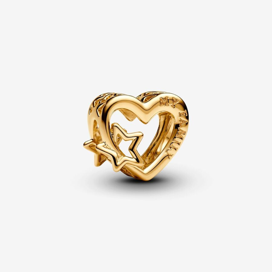 PANDORA Openwork Family Heart & Star Charm GP 762829C00