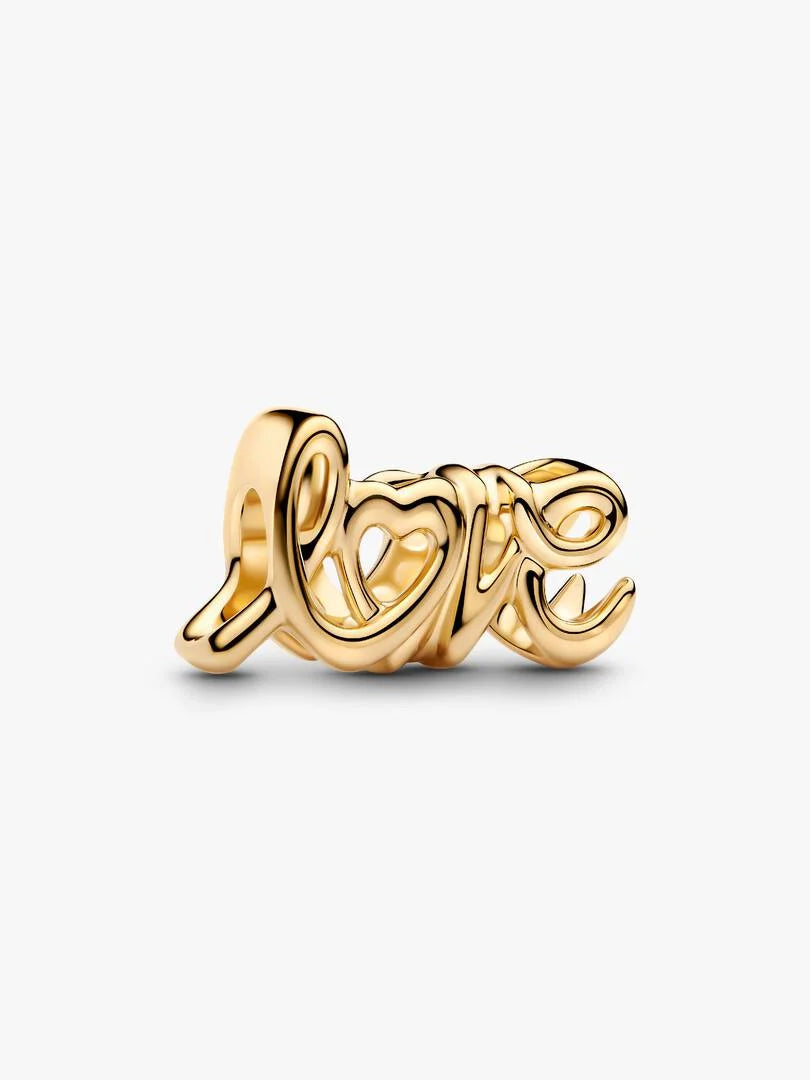 PANDORA Gold Plated Handwritten Love Charm 763055C00