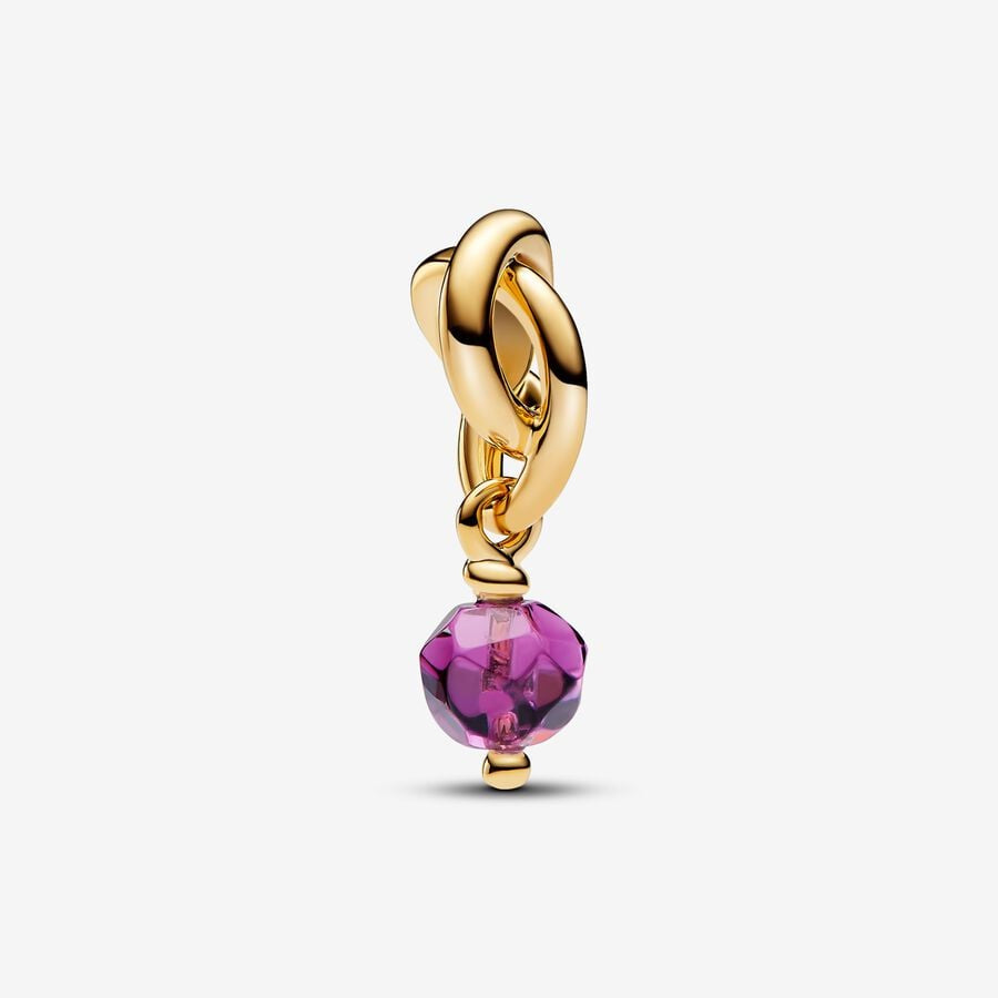 PANDORA February Birthstone Eternity Circle Dangle Charm 763462C02