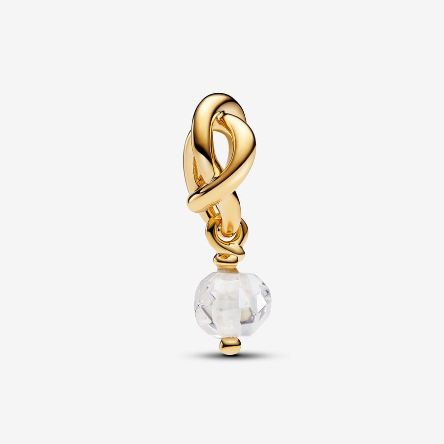 PANDORA April Birthstone Eternity Circle Dangle Charm 763462C04