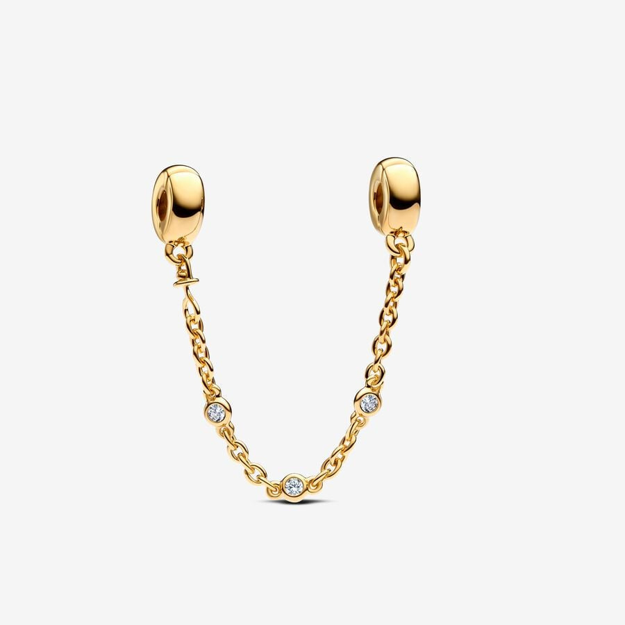 PANDORA Triple Clear Stone Safety Chain 763515C01