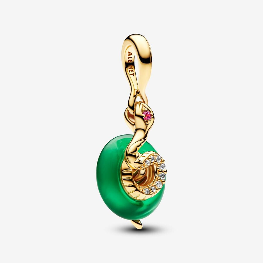 PANDORA Snake Green Murano Glass Dangle Charm 763617C01