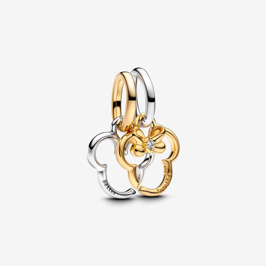 PANDORA Disney Mickey Mouse & Minnie Mouse Splittable Dangle Charm 763650C01