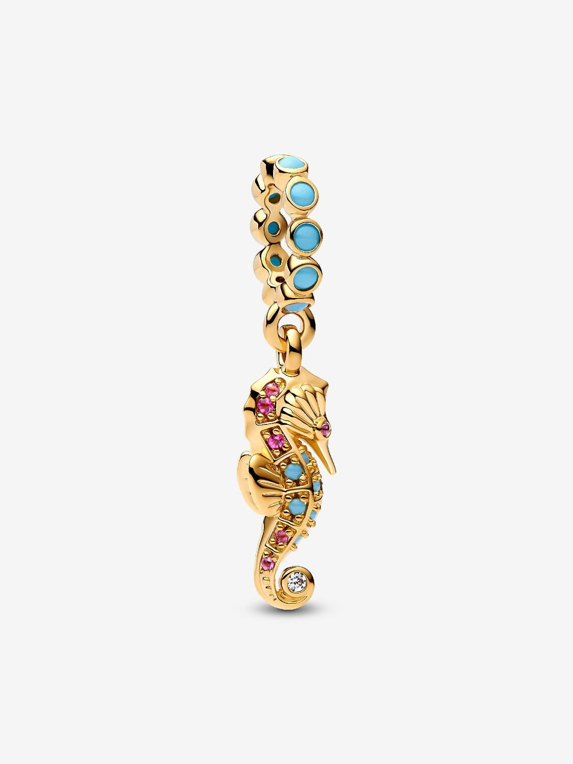 PANDORA Seahorse Dangle Charm 14k gold plating 763895C01