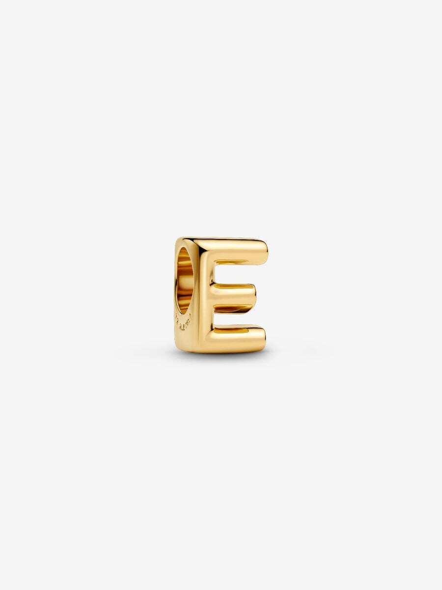 PANDORA Gold Plated Letter E Charm 763951C00