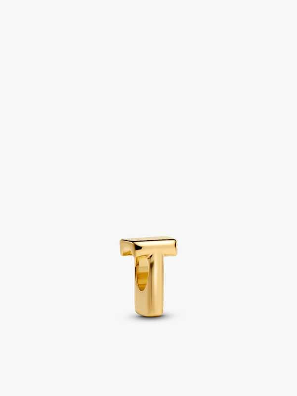 PANDORA Gold Plated Letter T Charm 763966C00