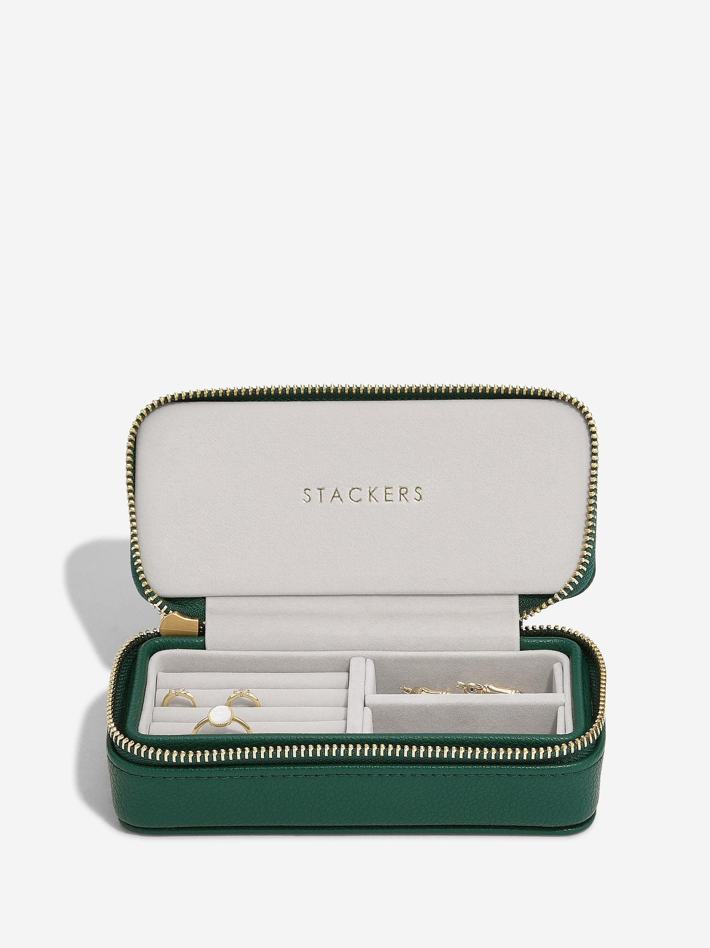 Stackers Forest Green Zipped Travel Jewellery Box 76421