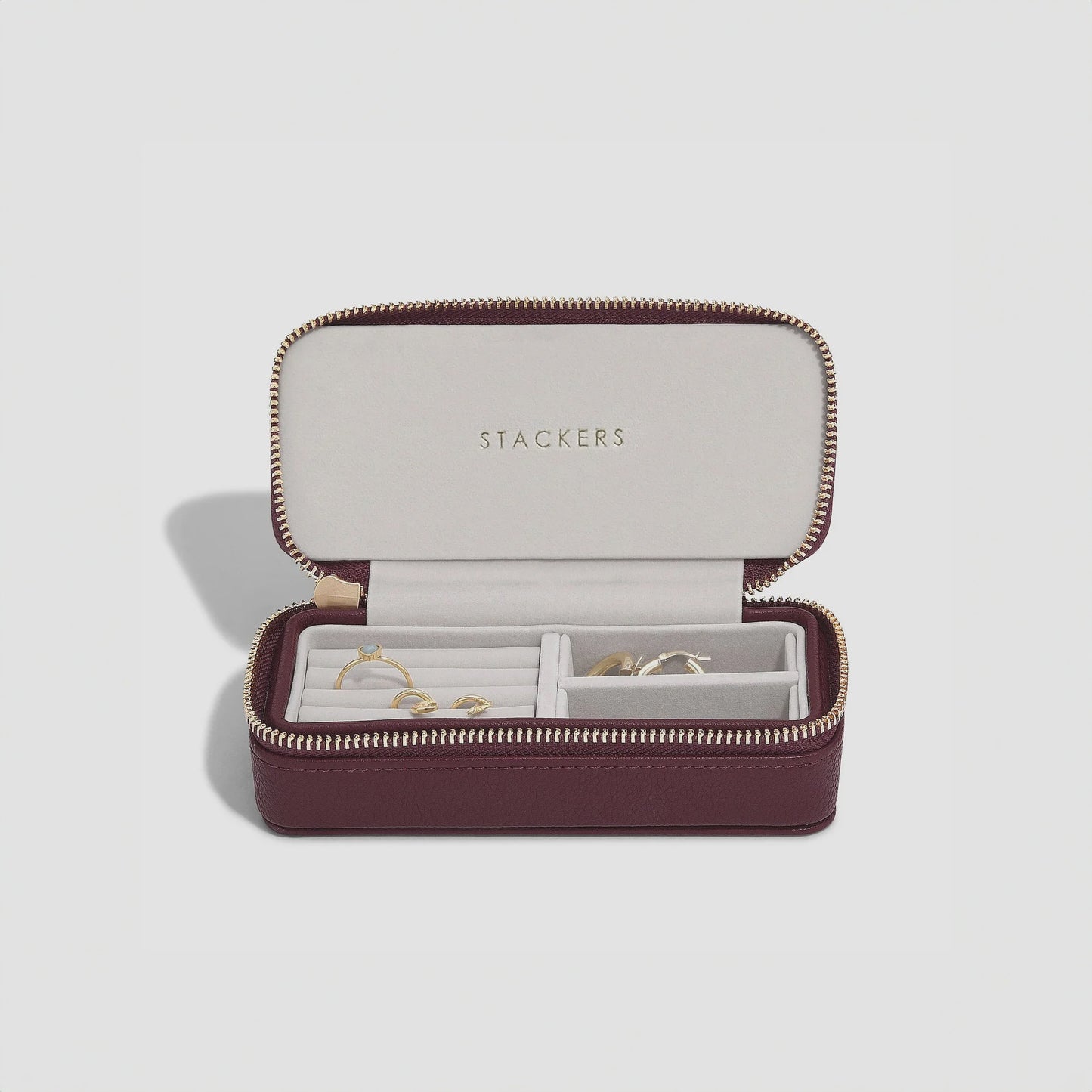Stackers Burgundy Medium Travel Jewellery Box 76422