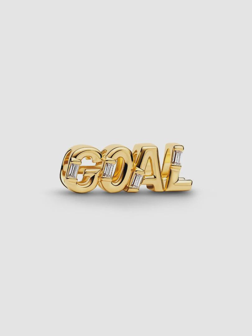 PANDORA Goal Script Charm 14k gold plating 764709C01
