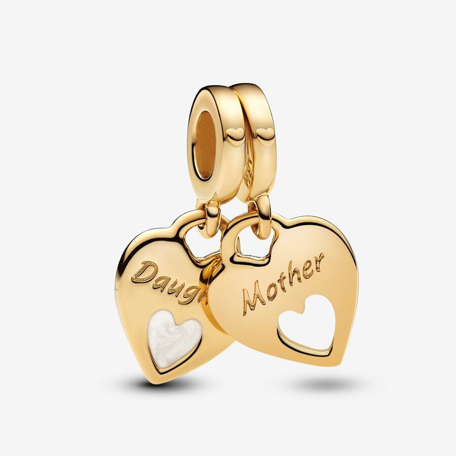 PANDORA Double Heart Split Dangle Charm 769187C01