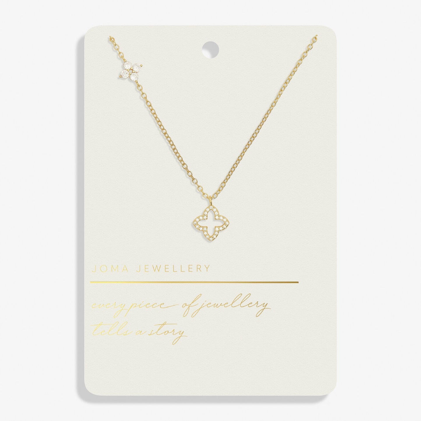 Joma Jewellery Pave Clover GP Necklace 7724