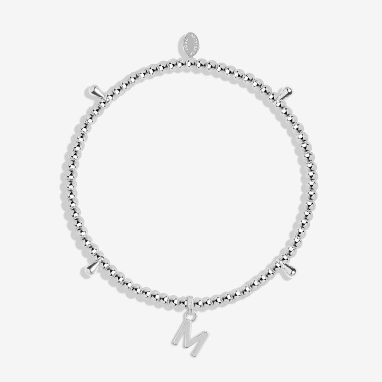 Joma Jewellery Alphabet A Little 'M' Bracelet In Silver Plating 7754