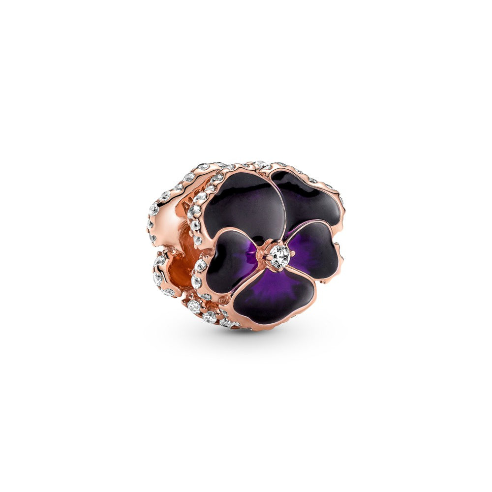 PANDORA Deep Purple Pansy Flower Charm 780777C01