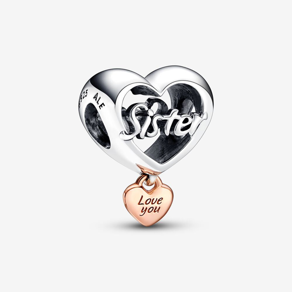 PANDORA Love You Sister Heart Charm 782244C00