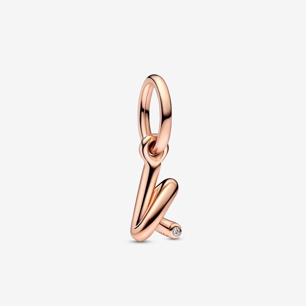PANDORA Letter k Script Alphabet Dangle Charm 782460C01