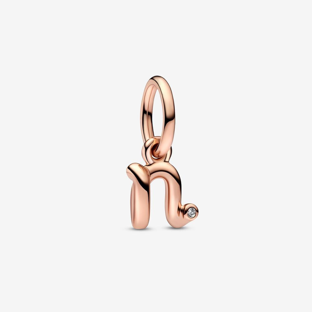 PANDORA Letter n Script Alphabet Dangle Charm 782475C01