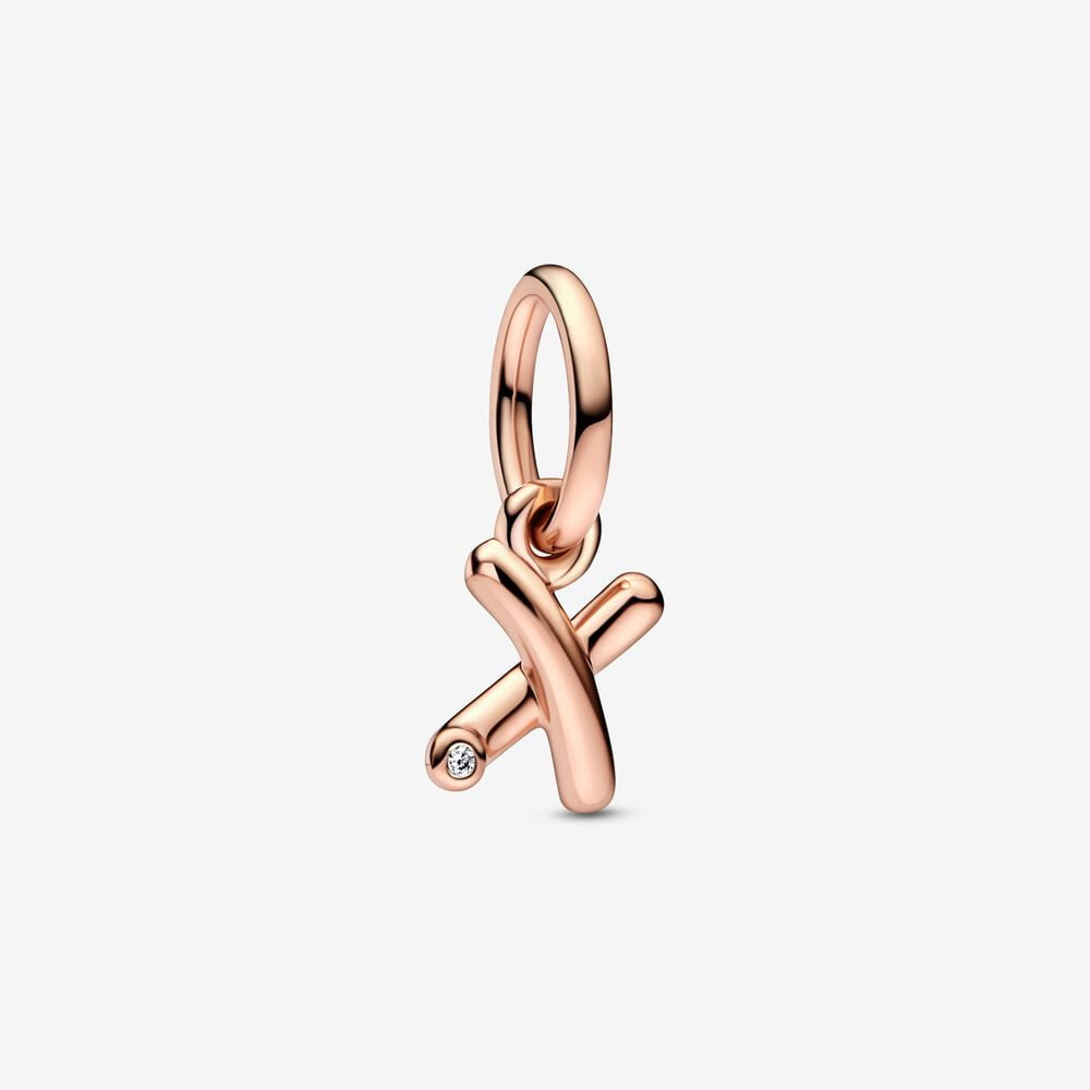 PANDORA Letter x Script Alphabet Dangle Charm 782482C01