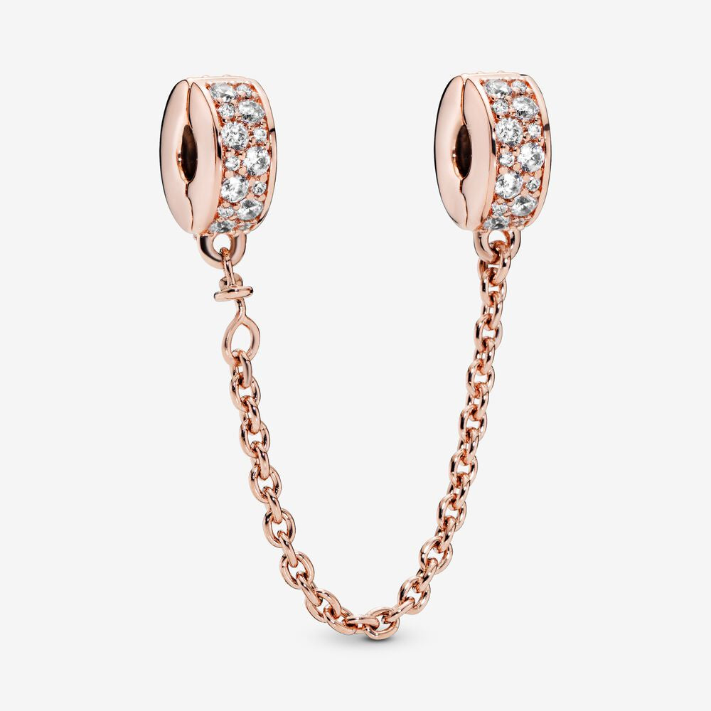 PANDORA Clear Pavé Safety Chain Clip Charm 786322CZ-05