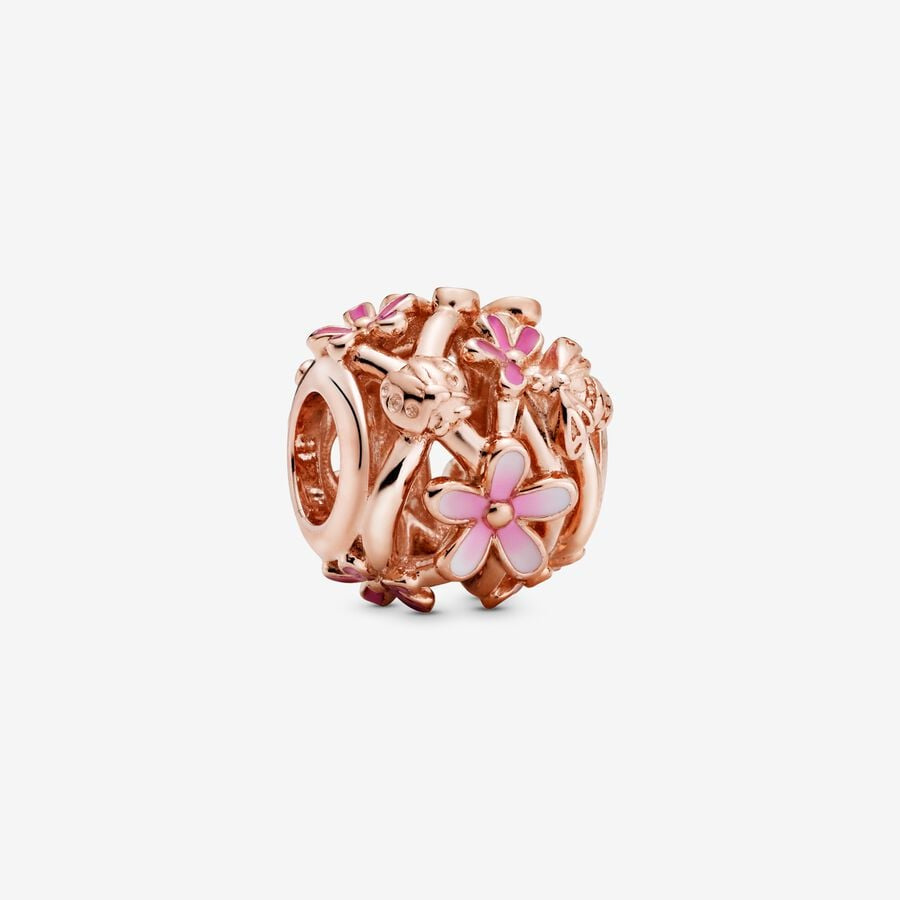 PANDORA Openwork Pink Daisy Flower Charm 788772C01