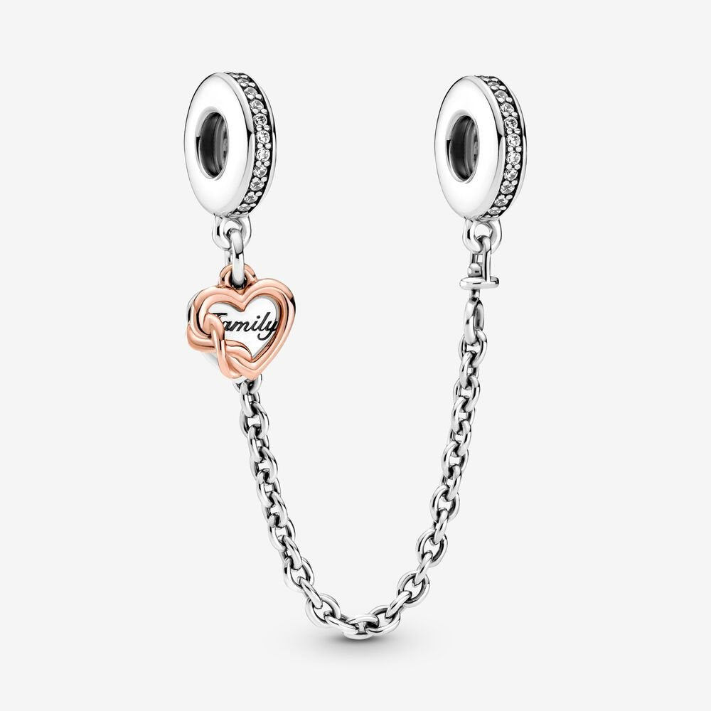 Pandora Heart and Infinity Silver & Rose Safety Chain CZ 789541C01-05