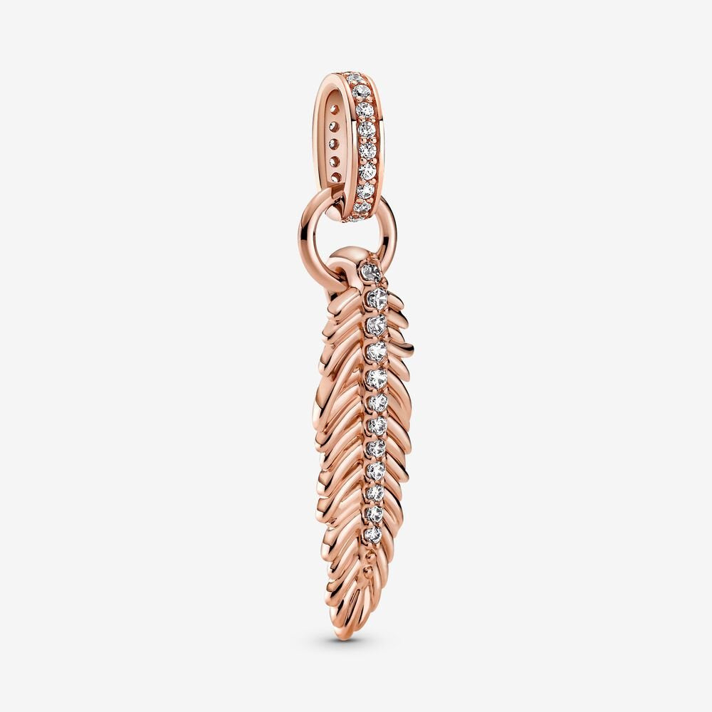 PANDORA Sparkling Feather Dangle Charm 789550C01
