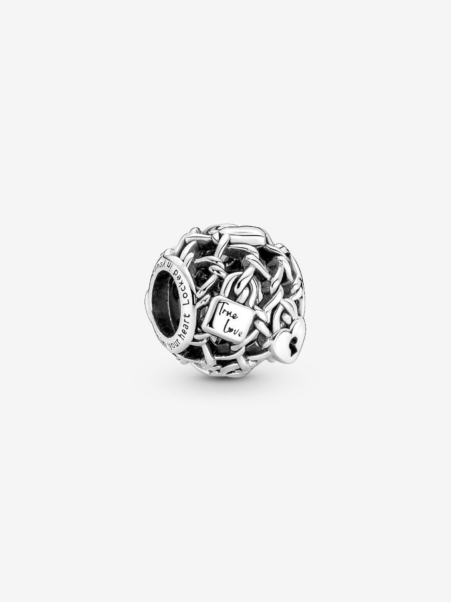 PANDORA Silver Padlock & Fence Charm 790071C00