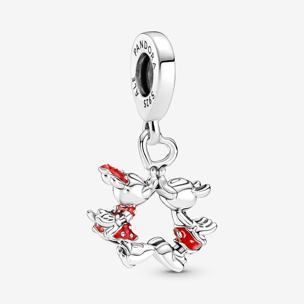PANDORA Disney Mickey Mouse & Minnie Mouse Kissing Dangle Charm 790075C01