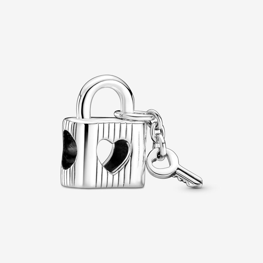PANDORA Love Padlock & Key with Black Enamel 790095C01
