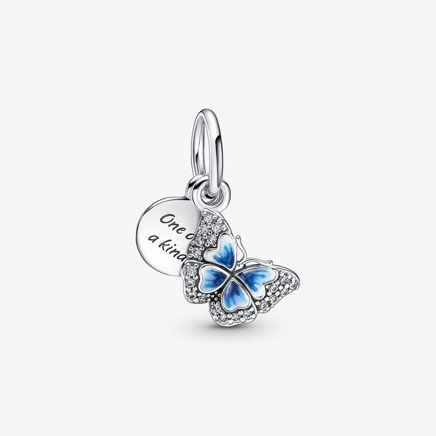 PANDORA Blue Butterfly Double Dangle Charm 790757C01