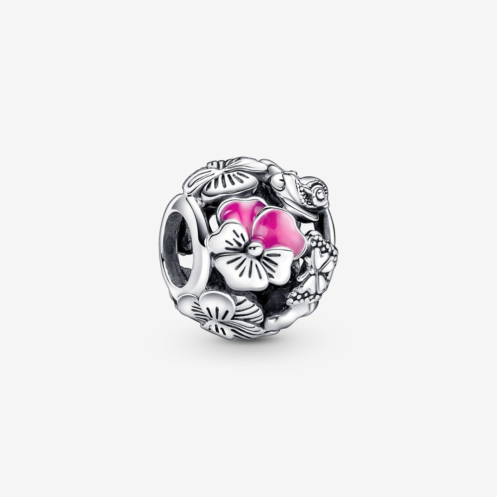 PANDORA Pansy Flower Friends Charm 790759C01