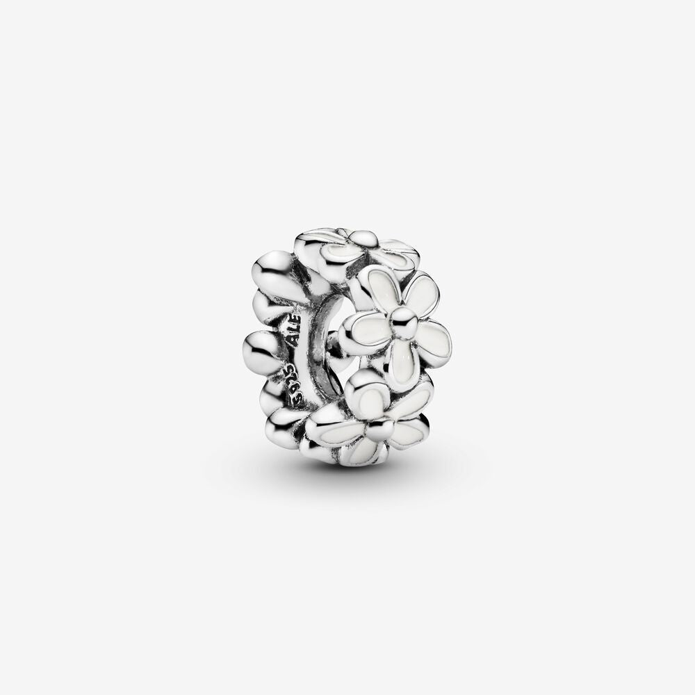 PANDORA White Daisy Flower Spacer Charm 791495EN12