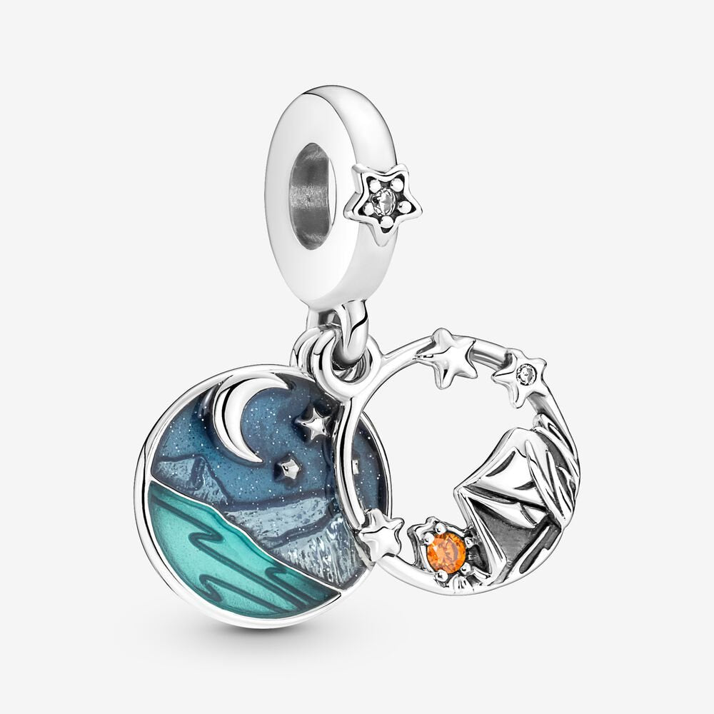 PANDORA Camping Night Sky Double Dangle Charm 791686C01