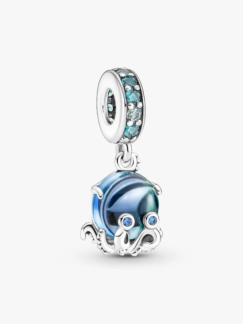 PANDORA Murano Glass Cute Octopus Dangle Charm 791694C01