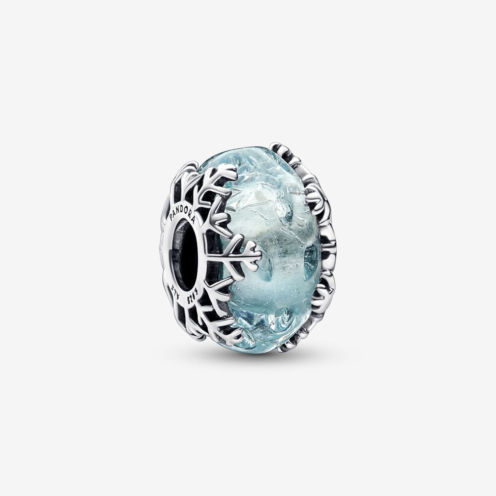 PANDORA Winter Blue Snowflake Murano Charm 792377C00