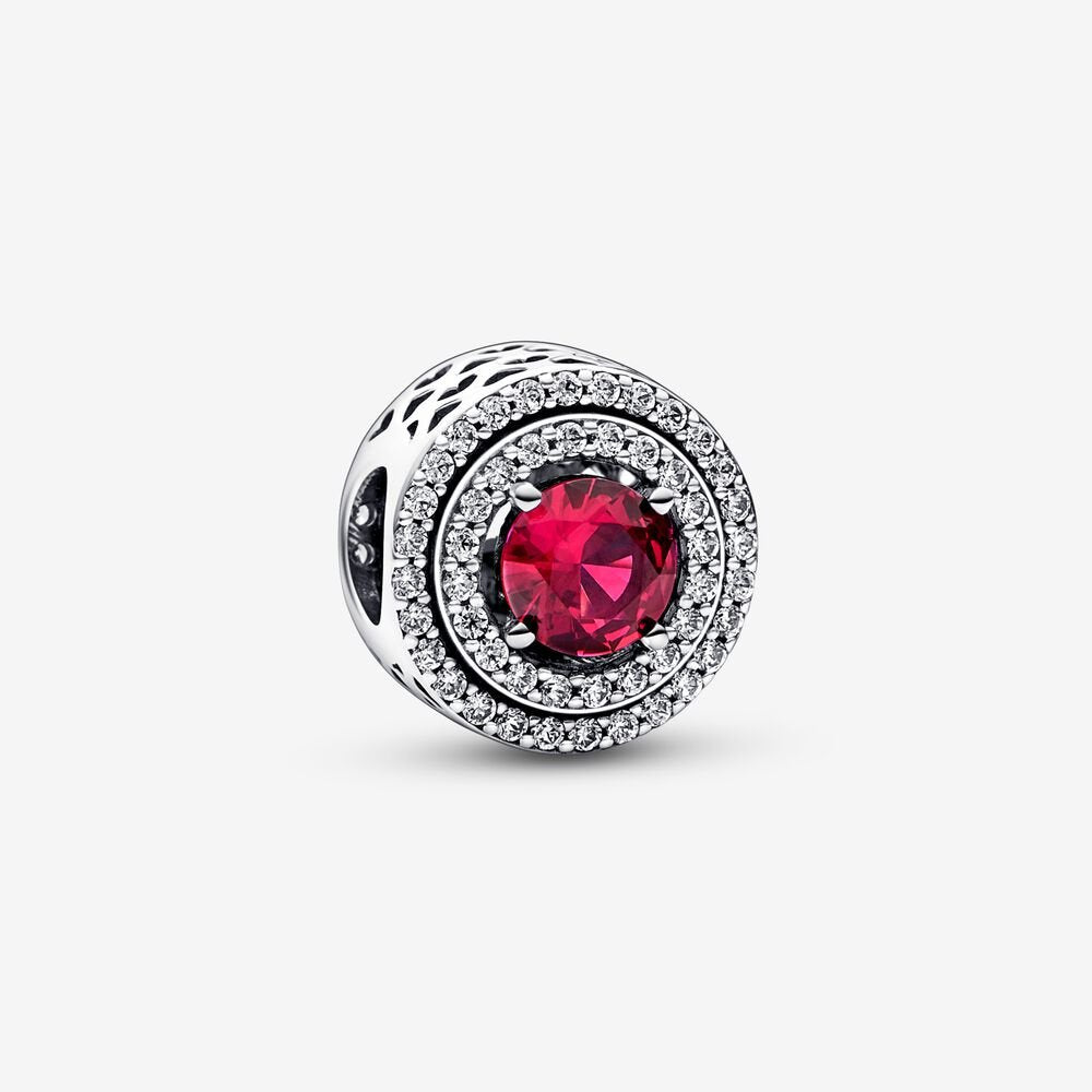 PANDORA Red Sparkling Levelled Round Charm 792418C01