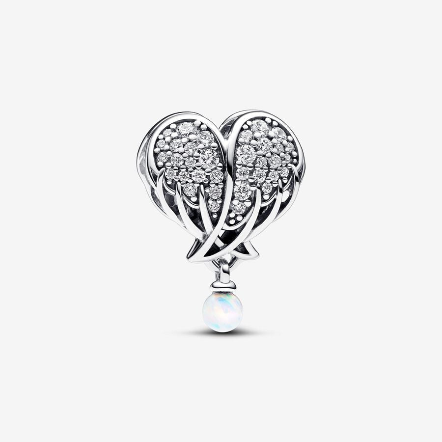 PANDORA Sparkling Angel Wings & Heart Charm 792980C01