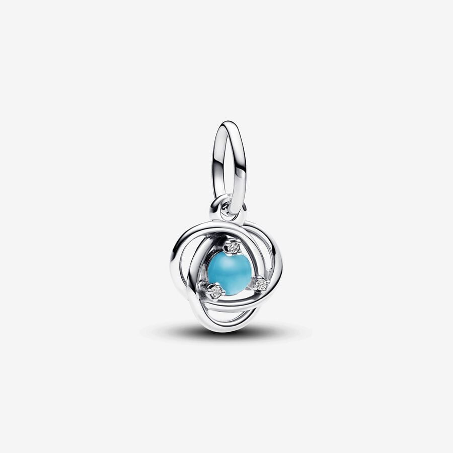 PANDORA Turquoise Blue Eternity Circle Dangle Charm 793125C12
