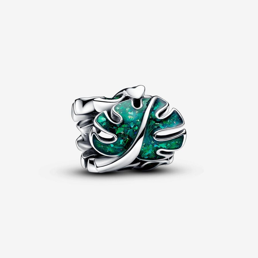 PANDORA Green Monstera Leaves Charm 793332C01