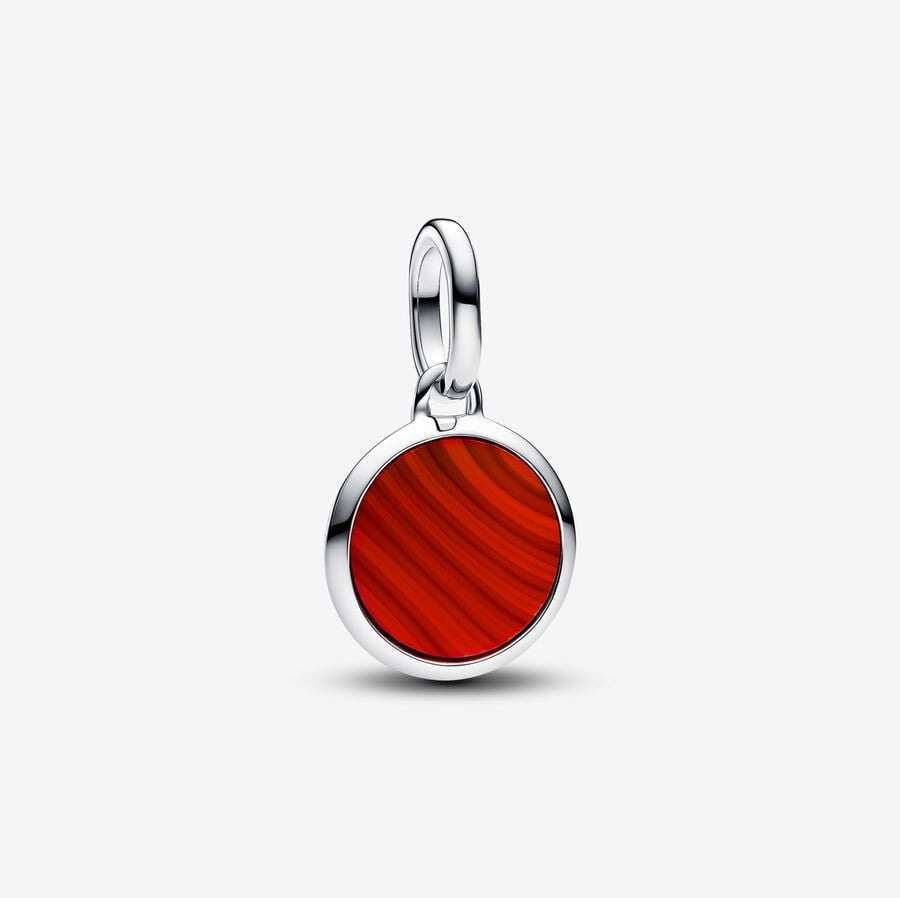 PANDORA Red Murano Glass Engravable Mini Medallion Charm 793389C01
