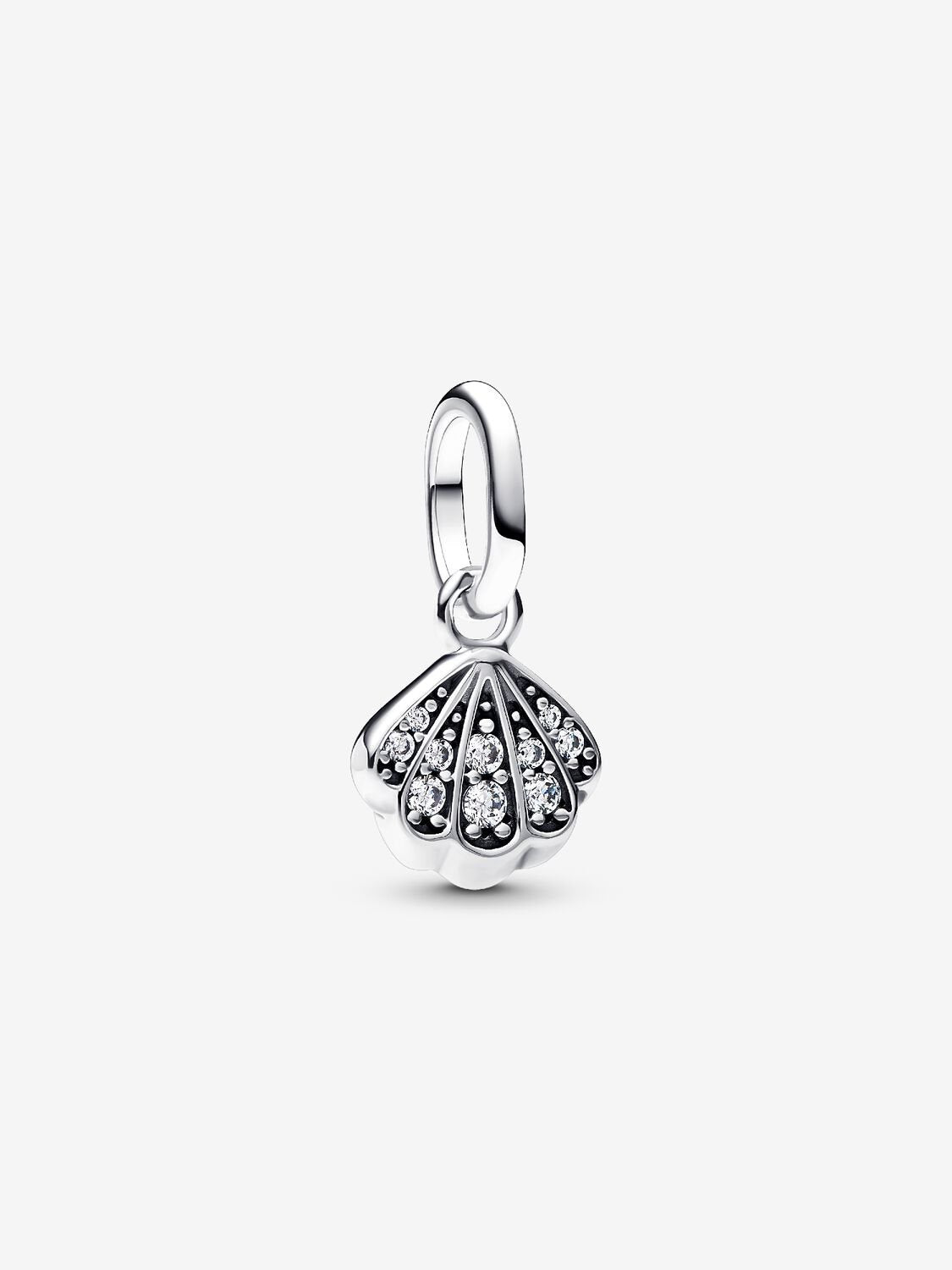 PANDORA Sparkling Shell Mini Dangle Charm silver 793855C01