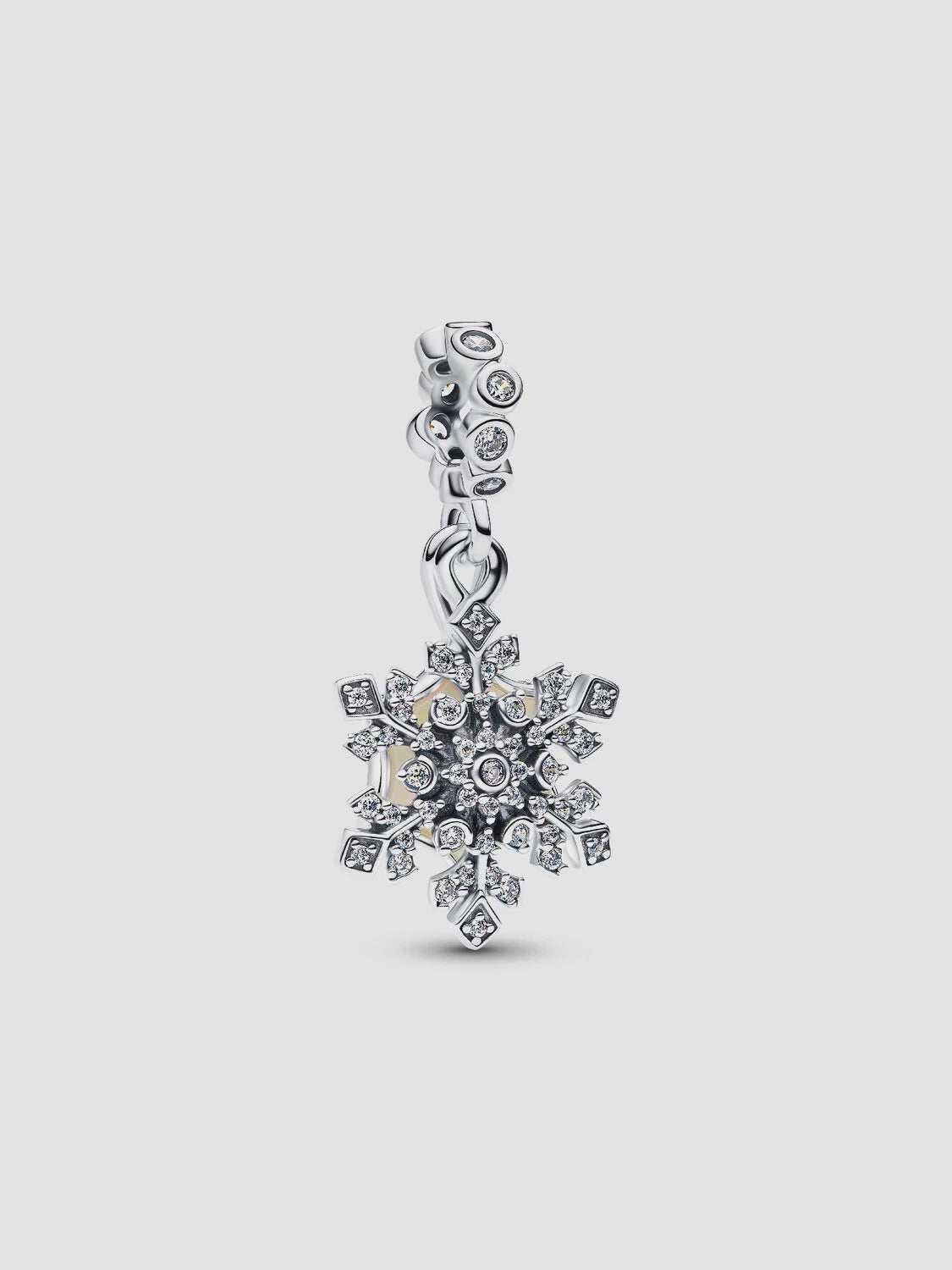 PANDORA Opalescent Snowflake Double Dangle Charm Sterling silver 794142C01