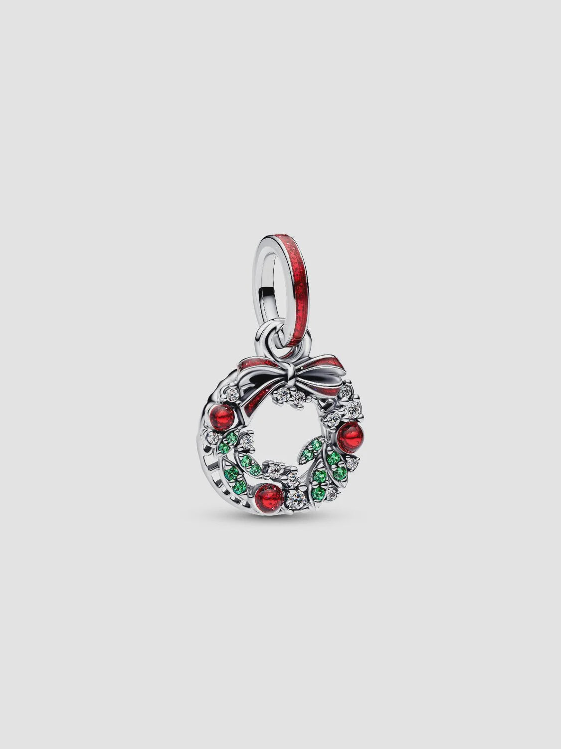 PANDORA Holiday Wreath Double Dangle Charm Sterling silver 794238C01