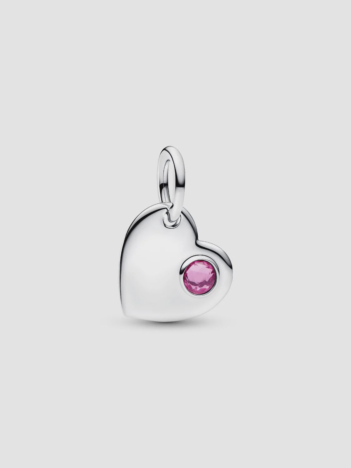PANDORA Engravable Heart October Dangle Charm Sterling silver 794295C10