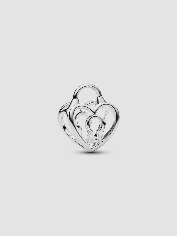 PANDORA Openwork Heart Padlock Charm Sterling silver 794358C00
