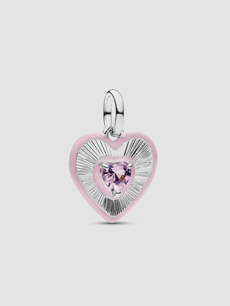 PANDORA Radiating Pink Heart Medallion Charm Sterling silver 794409C01