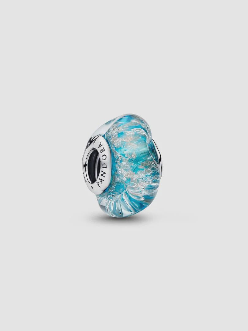 PANDORA Turquoise Murano Glass & Glitter Charm 794701C01
