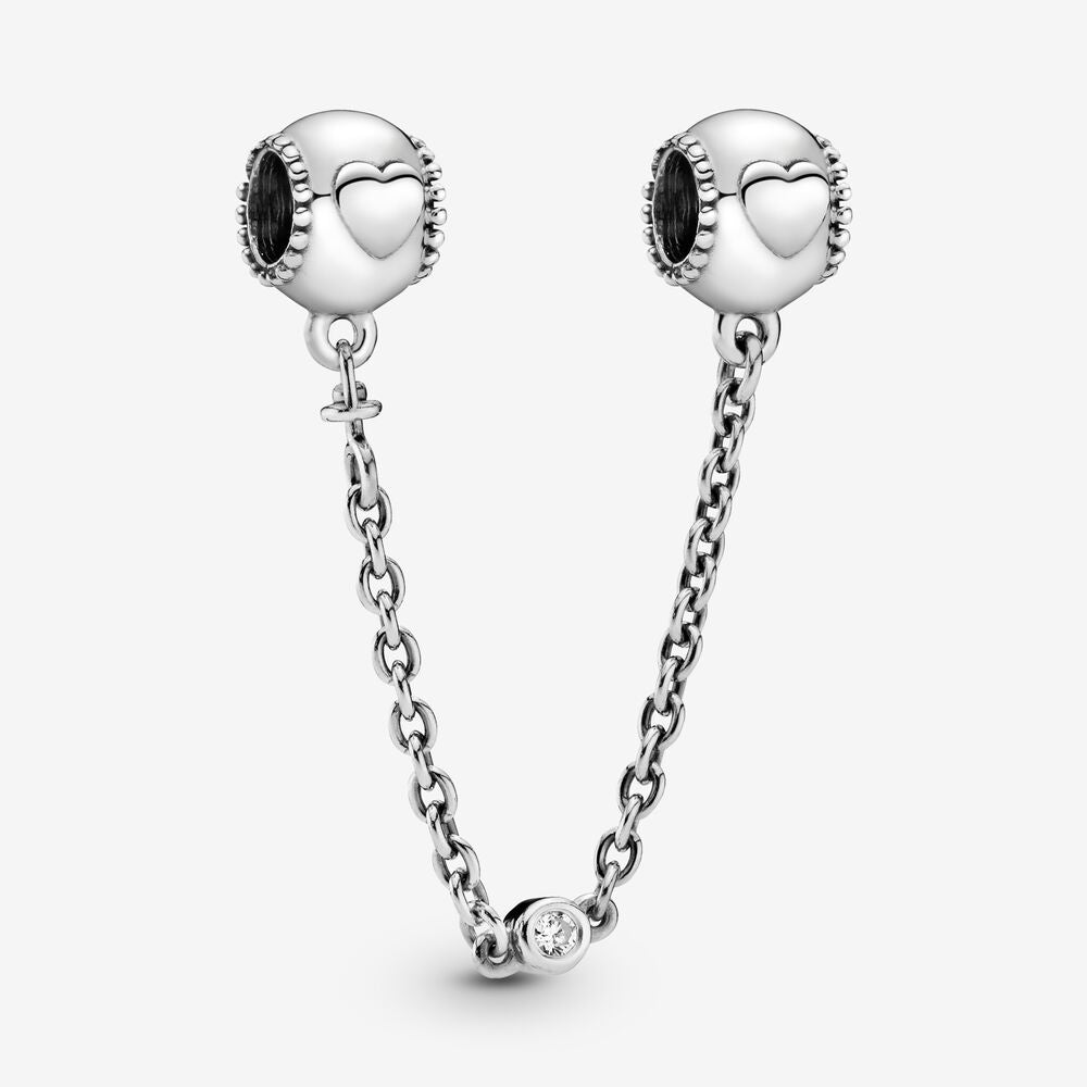 PANDORA Embossed Hearts Safety Chain Charm 796457CZ-05