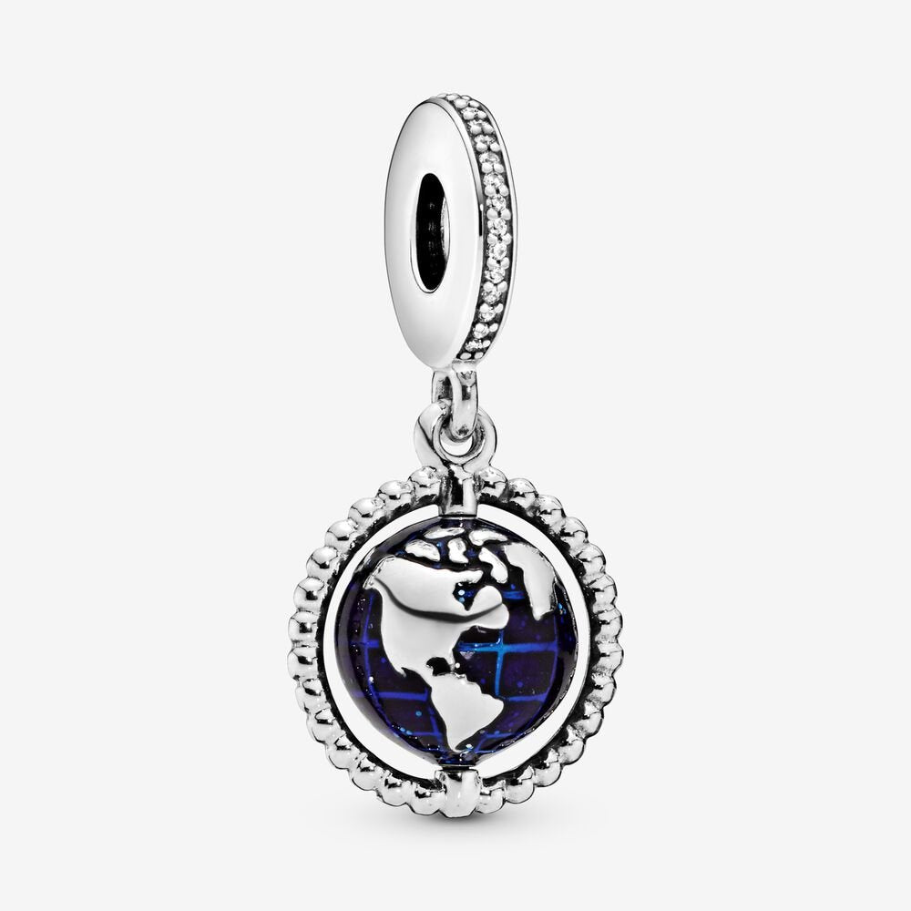 PANDORA Spinning Globe Dangle Charm 798021CZ